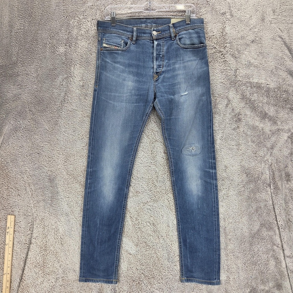 Diesel Jeans Mens 30x32 Blue Tepphar-X Slim Carrot Button Fly Stretch 083AT